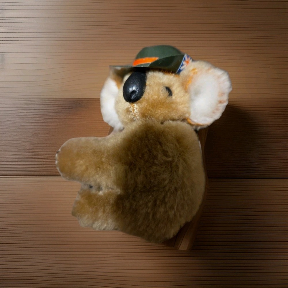 Vintage Australian Koala‎ Pencil Hugger Clip On Plush Doll W/ Hat
